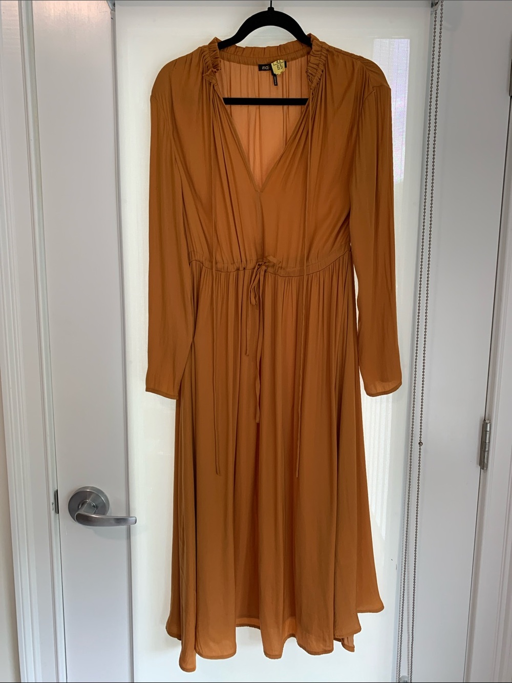 Maje Marigold Crepe Drawstring Midi Dress - Size 1